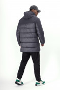 Оптом Куртка удлинённая мужская зимняя темно-серого цвета 2237TC в Екатеринбурге, фото 4