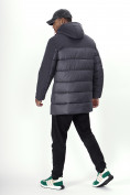 Оптом Куртка удлинённая мужская зимняя темно-серого цвета 2237TC в Екатеринбурге, фото 5