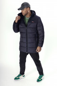 Оптом Куртка удлинённая мужская зимняя темно-синего цвета 2237TS в Казани, фото 13
