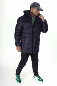 Оптом Куртка удлинённая мужская зимняя темно-синего цвета 2237TS в Казани, фото 14