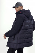Оптом Куртка удлинённая мужская зимняя темно-синего цвета 2237TS в Казани, фото 18