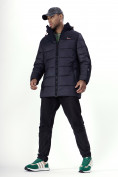 Оптом Куртка удлинённая мужская зимняя темно-синего цвета 2237TS в Казани, фото 24
