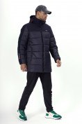 Оптом Куртка удлинённая мужская зимняя темно-синего цвета 2237TS в Казани, фото 3