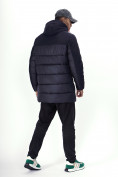 Оптом Куртка удлинённая мужская зимняя темно-синего цвета 2237TS в Казани, фото 4