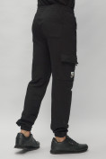 Оптом Брюки джоггеры спортивные с карманами мужские черного цвета 224Ch в Екатеринбурге, фото 10