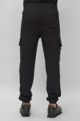 Оптом Брюки джоггеры спортивные с карманами мужские черного цвета 224Ch, фото 9