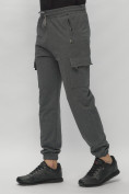 Оптом Брюки джоггеры спортивные с карманами мужские серого цвета 224Sr в Екатеринбурге, фото 8
