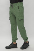 Оптом Брюки джоггеры спортивные с карманами мужские зеленого цвета 224Z в Екатеринбурге, фото 8