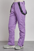 Оптом Полукомбинезон утепленный женский зимний горнолыжный фиолетового цвета 2250F в Самаре, фото 10
