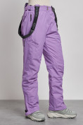 Оптом Полукомбинезон утепленный женский зимний горнолыжный фиолетового цвета 2250F, фото 11