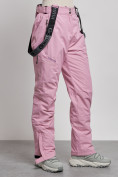 Оптом Полукомбинезон утепленный женский зимний горнолыжный розового цвета 2250R, фото 10