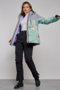 Оптом Горнолыжная куртка женская зимняя бирюзового цвета 2252Br в Екатеринбурге, фото 13