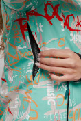 Оптом Горнолыжная куртка женская зимняя бирюзового цвета 2252Br в Екатеринбурге, фото 7