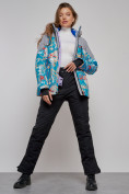 Оптом Горнолыжная куртка женская зимняя синего цвета 2252S в Екатеринбурге, фото 19