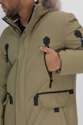 Оптом Парка мужская зимняя с мехом цвета хаки 2258Kh в Казани, фото 10