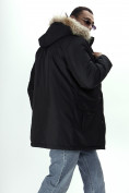 Оптом Парка мужская зимняя с мехом черного цвета 2260Ch, фото 19