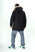 Оптом Парка мужская зимняя с мехом черного цвета 2260Ch, фото 4