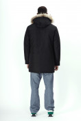 Оптом Парка мужская зимняя с мехом черного цвета 2260Ch, фото 6