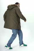 Оптом Парка мужская зимняя с мехом коричневого цвета 2260K в Казани, фото 10