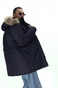 Оптом Парка мужская зимняя с мехом темно-синего цвета 2260TS в Казани, фото 22