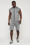 Оптом Спортивный костюм летний мужской светло-серого цвета 22610SS