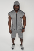 Оптом Спортивный костюм летний мужской светло-серого цвета 22610SS, фото 13
