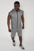 Оптом Спортивный костюм летний мужской светло-серого цвета 22610SS, фото 15