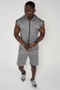 Оптом Спортивный костюм летний мужской светло-серого цвета 22610SS, фото 16