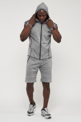 Оптом Спортивный костюм летний мужской светло-серого цвета 22610SS, фото 7