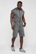 Оптом Спортивный костюм летний мужской серого цвета 22610Sr в Перми, фото 3