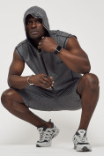 Оптом Спортивный костюм летний мужской серого цвета 22610Sr в Перми, фото 7