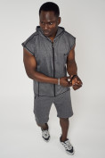 Оптом Спортивный костюм летний мужской серого цвета 22610Sr в Сочи, фото 10