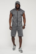 Оптом Спортивный костюм летний мужской серого цвета 22610Sr, фото 15