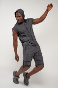 Оптом Спортивный костюм летний мужской темно-серого цвета 22610TC, фото 6