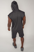 Оптом Спортивный костюм летний мужской темно-серого цвета 22610TC, фото 9