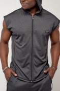 Оптом Спортивный костюм летний мужской темно-серого цвета 22610TC, фото 12