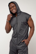 Оптом Спортивный костюм летний мужской темно-серого цвета 22610TC, фото 13