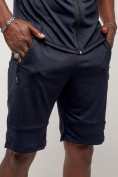Оптом Спортивный костюм летний мужской темно-синего цвета 22610TS, фото 14