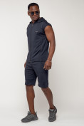 Оптом Спортивный костюм летний мужской темно-синего цвета 22610TS, фото 3