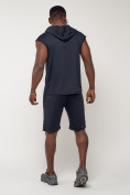 Оптом Спортивный костюм летний мужской темно-синего цвета 22610TS, фото 4