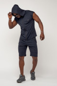 Оптом Спортивный костюм летний мужской темно-синего цвета 22610TS, фото 6