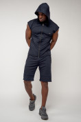 Оптом Спортивный костюм летний мужской темно-синего цвета 22610TS, фото 9