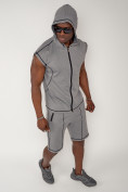 Оптом Спортивный костюм летний мужской светло-серого цвета 2262SS в Астане, фото 9