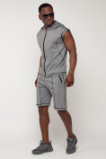 Оптом Спортивный костюм летний мужской светло-серого цвета 2262SS в Перми, фото 3