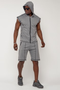 Оптом Спортивный костюм летний мужской светло-серого цвета 2262SS, фото 5