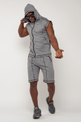 Оптом Спортивный костюм летний мужской светло-серого цвета 2262SS, фото 6