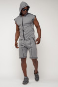 Оптом Спортивный костюм летний мужской светло-серого цвета 2262SS в Тюмени, фото 7