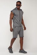 Оптом Спортивный костюм летний мужской серого цвета 2262Sr в Алма-Ате, фото 2