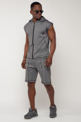 Оптом Спортивный костюм летний мужской серого цвета 2262Sr, фото 3