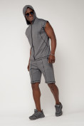 Оптом Спортивный костюм летний мужской серого цвета 2262Sr, фото 6